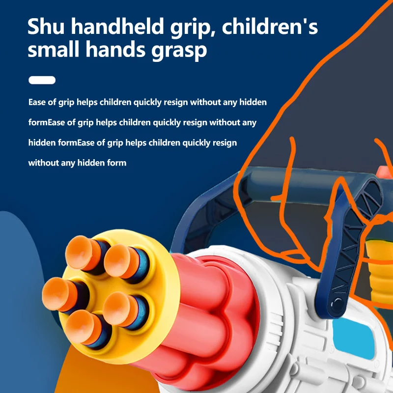 لعبة مسدسات الرغوة للأطفال، لعبة إطلاق الرصاص الناعمة لبنادق Nerf مع أسطوانة دوارة أوتوماتيكية مكونة من 6 فتحات، للاستخدام الداخلي والخارجي #6