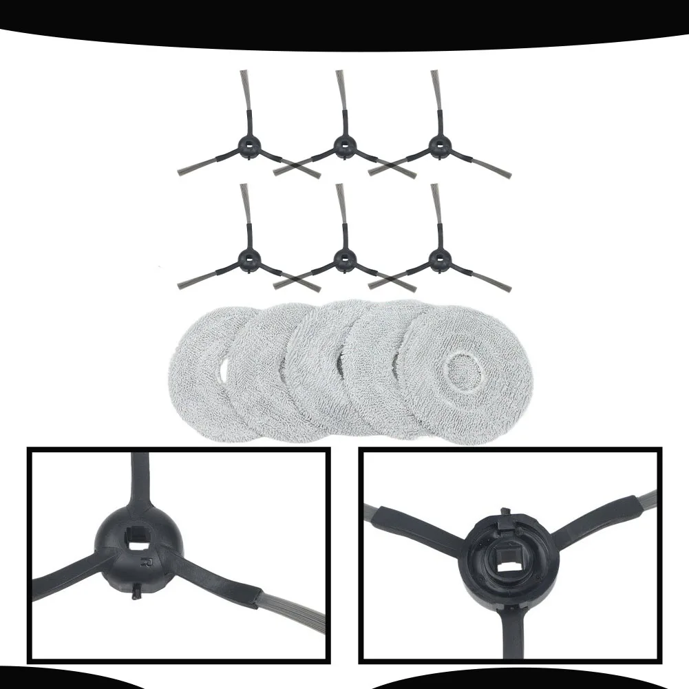 Cleaner Accessories Mop Cloths and Side Brushes Kit for Trouver for e30 For Aqua/RLE52SC Vacuum Cleaner 5 mop cloths 6 side