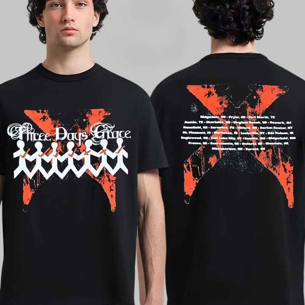 Camiseta da Banda Three Days Grace, Estilo Vintage, Estampa de Verão, Manga Curta, Camiseta de Marca de Moda, Luxuosa e Casual, Unissex