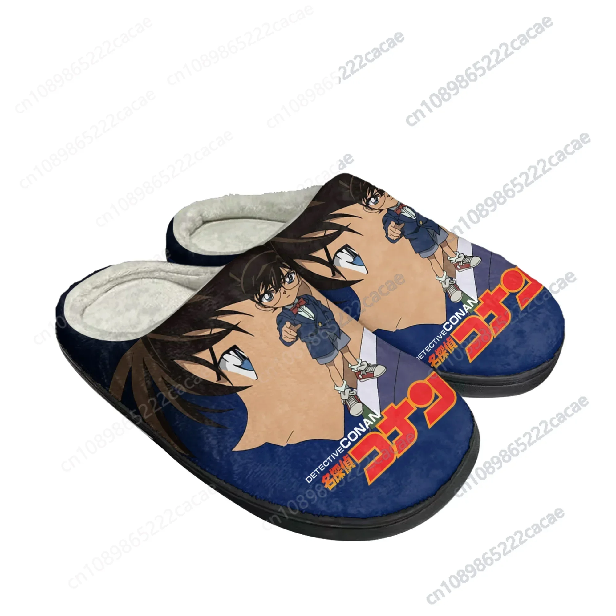 

Hot Detective Conan Cartoon Home Cotton Custom Slippers Mens Womens Sandals Plush Bedroom Casual Keep Warm Shoes Thermal Slipper