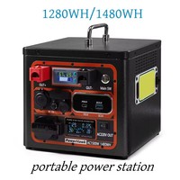 Portable Power Station 1280Wh Generator LiFePO4 Battery 1200W Outdoor Camping Charger Emergency AC220V DC12V output