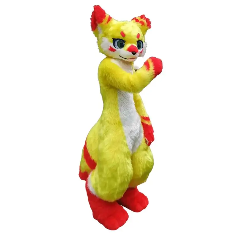 Light Curved Leg Husky Mascot Costume Cute Plush Dog Animal Outfit Cosplay Party Clothing