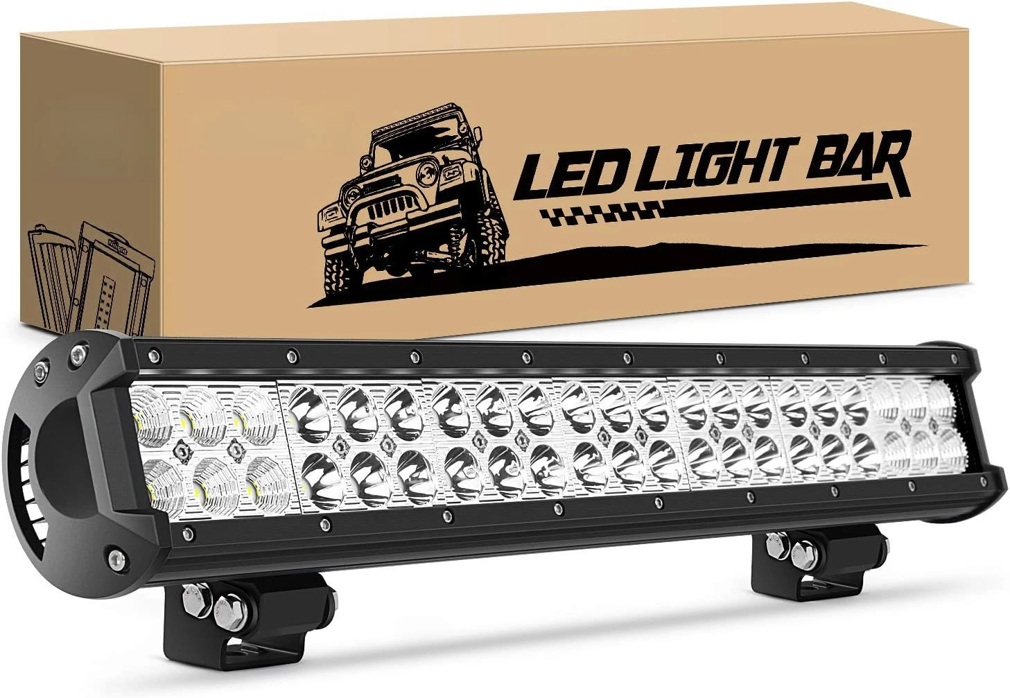 

60005C-A 20Inch 126W Spot Flood Combo Led Light Bar Off Road Lights Boat Lighting Fog Light Driving Lights