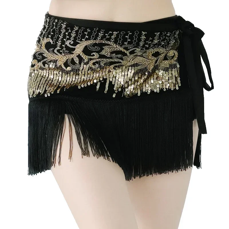 2023 New Tassel Belly Dance Performance Hip Scarf Women's Dance Waist Skirt Embroidery Pattern New Sexy Beaded Belt