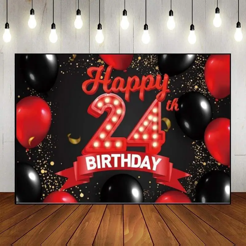 Happy 21/22/23/24/25th Birthday Boy Communion Background Baptism Backdrop Decoration Schoolring Children Vintage Photography Red