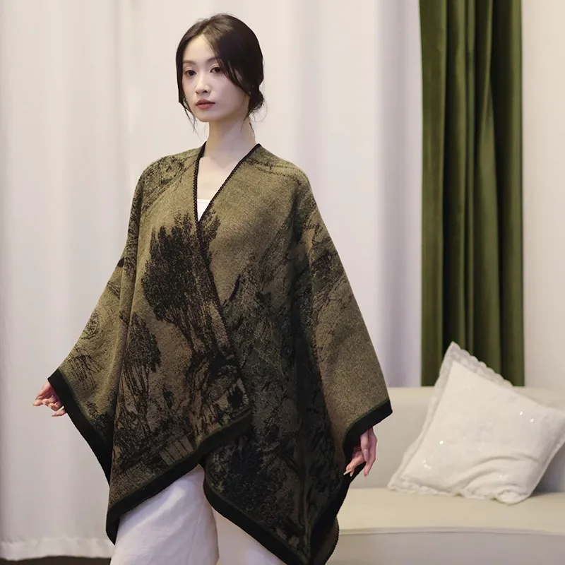 

Домашняя модная шаль 2025 года, универсальная шаль в стиле ретро в национальном стиле, защита от тепла и солнца, шаль для путешествий и фотографии, модная шаль для всех морей