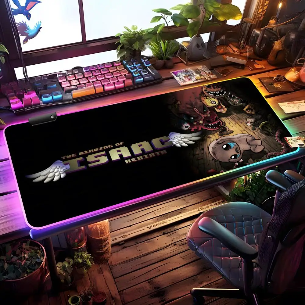 

The Binding Of Isaac Rebirth Mouse Pad RGB Gaming Mouse Pad Desk Mat HD Gamer Large LED Light XXL MousePads