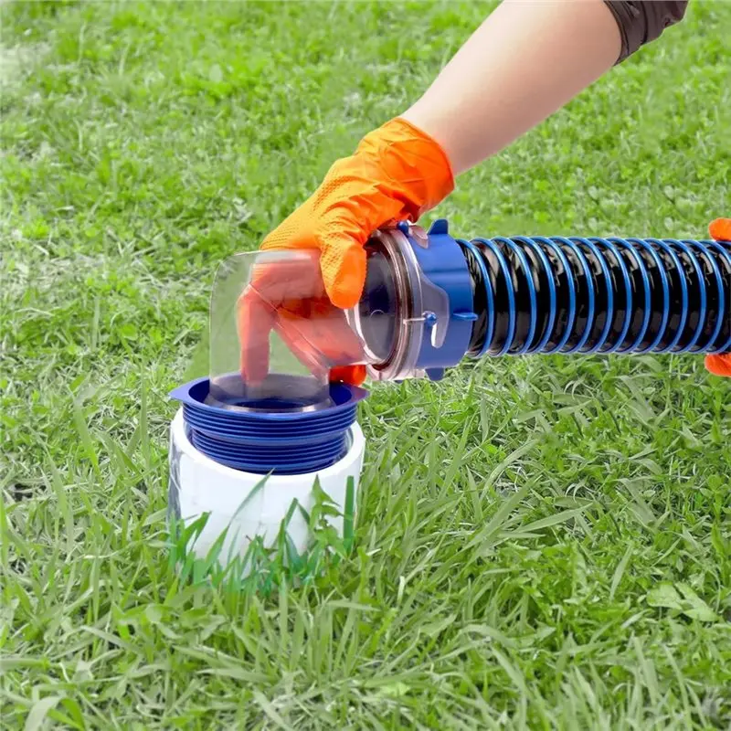 

A20K-RV Sewer Hose, 3FT RV Dumping Waste Hose With Swivel Fittings, Includes 90-Degree Clear Elbow& 2 Storage Caps
