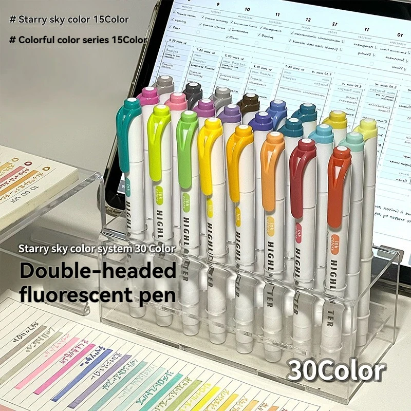 5/15PC Fluorescent Pen Set Student Marking Stroke Key Marking Pen High Beauty Color Handbook Pen Batch