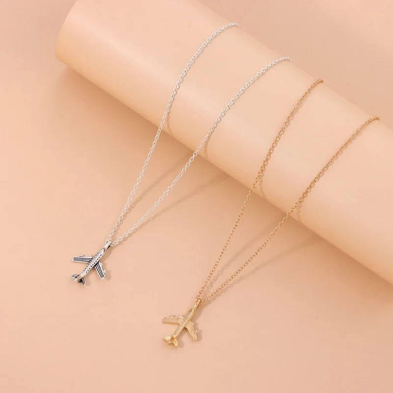Cute Necklaces Friendship Gifts for Women Personalized Air Plane Pendant Jewelry Accessories Men\'S Clavicle Chains Fashion