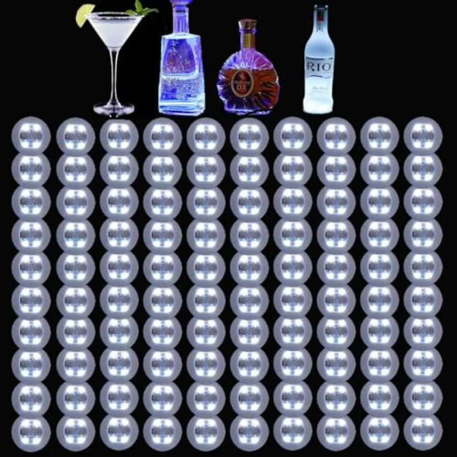 

LED Coaster100 Pack led Coaster Lights for Bottles RGB LED Liquor Bottle Stickers Coasters Bottle Glorifier Flash Light Up for