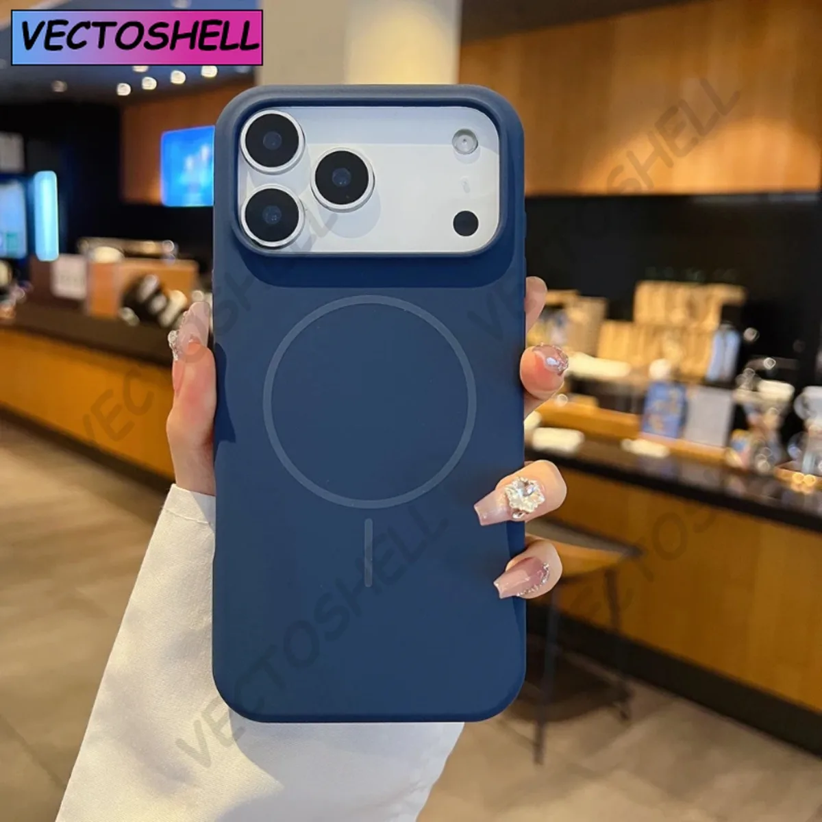 Luksusowe etui na telefon z płynnego silikonu w jednolitym kolorze z obsługą ładowania bezprzewodowego MagSafe, z bumperem, na iPhone 17 Air, 16, 15, 14.