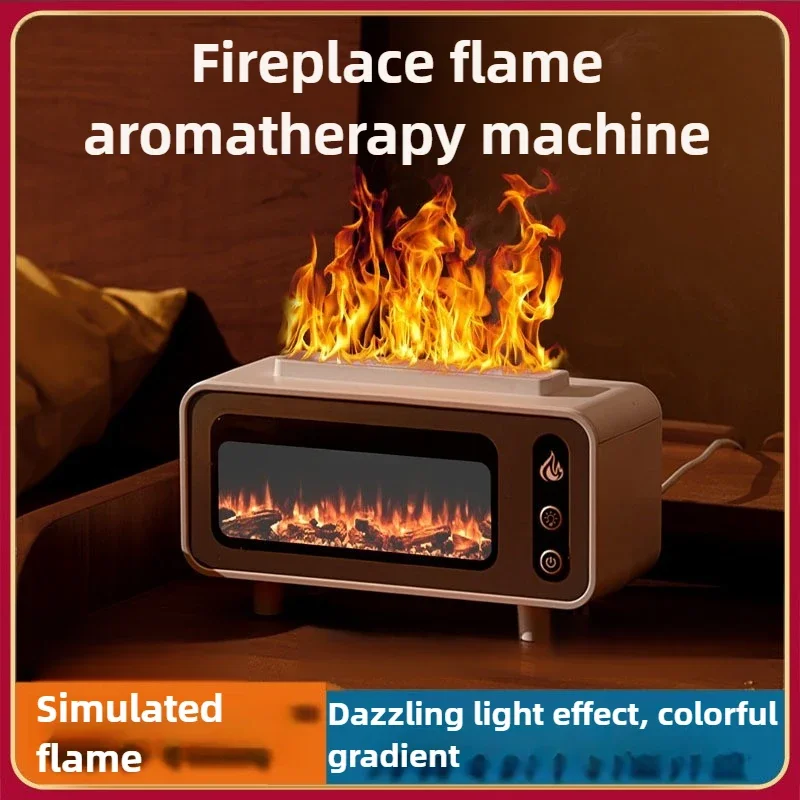 200ML Simulation Fireplace Flame Aromatherapy Machine Small Air Humidifier Home Silent Humidifier Bedroom Office