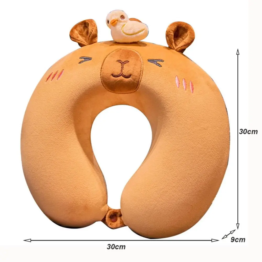 Cartoon Capybara Travel Neck Pillow U-Shape Neck Protection Head Rest Neck Pillow Nap Pillow Memory Cotton Soft Airplane Pillow - Image 6