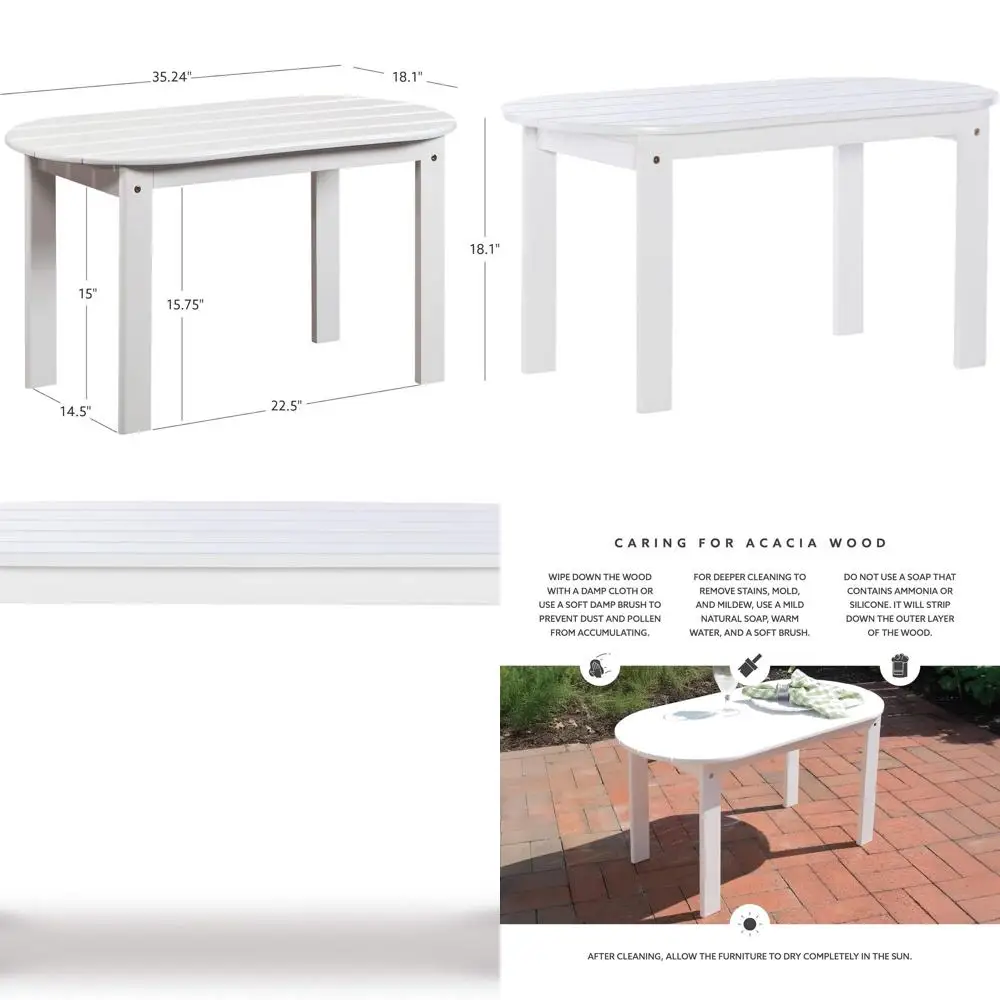 

Белый журнальный столик Jayde Adirondack Style, глубина 18,11 x ширина 35,24 x высота 18,11