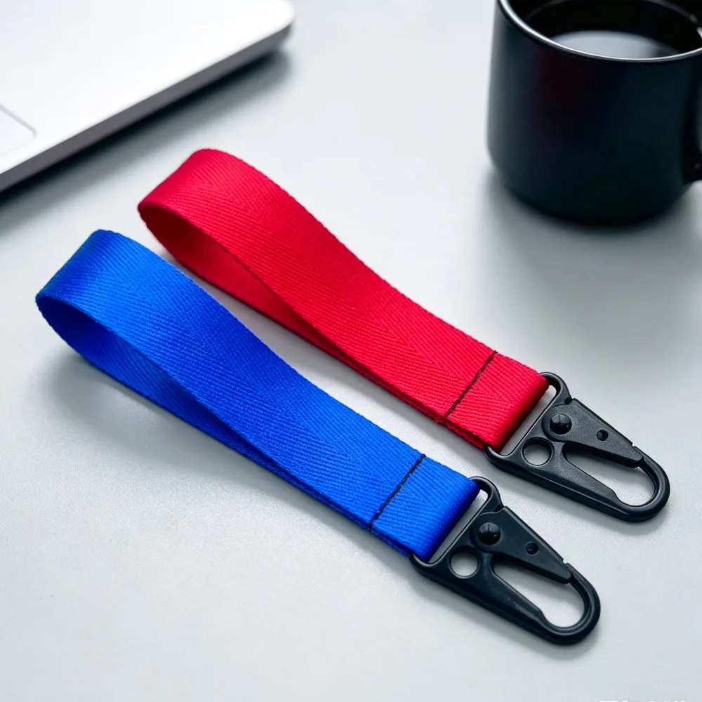 Handgelenk-Schlüsselband, Rucksack-Zubehör, Schlüsselanhänger, Mehrfarbiger Nylon-Gurtband-Riemen, Taktischer Adlerklauen-Clip, Schlüsselring, Geschenk – Detail 2