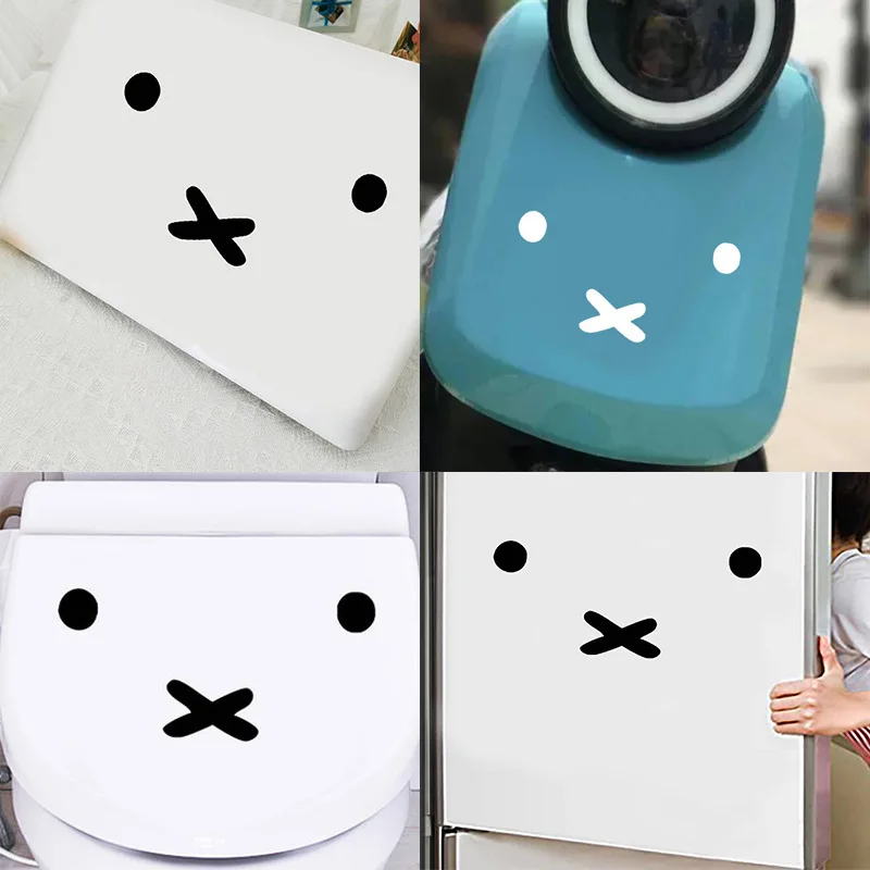 Kawaii Miffy Cartoon Emoji Car Sticker Fuel Tank Cover Sticker Electric Body Front Decoration Laptop Air Conditioner Sticker view 2