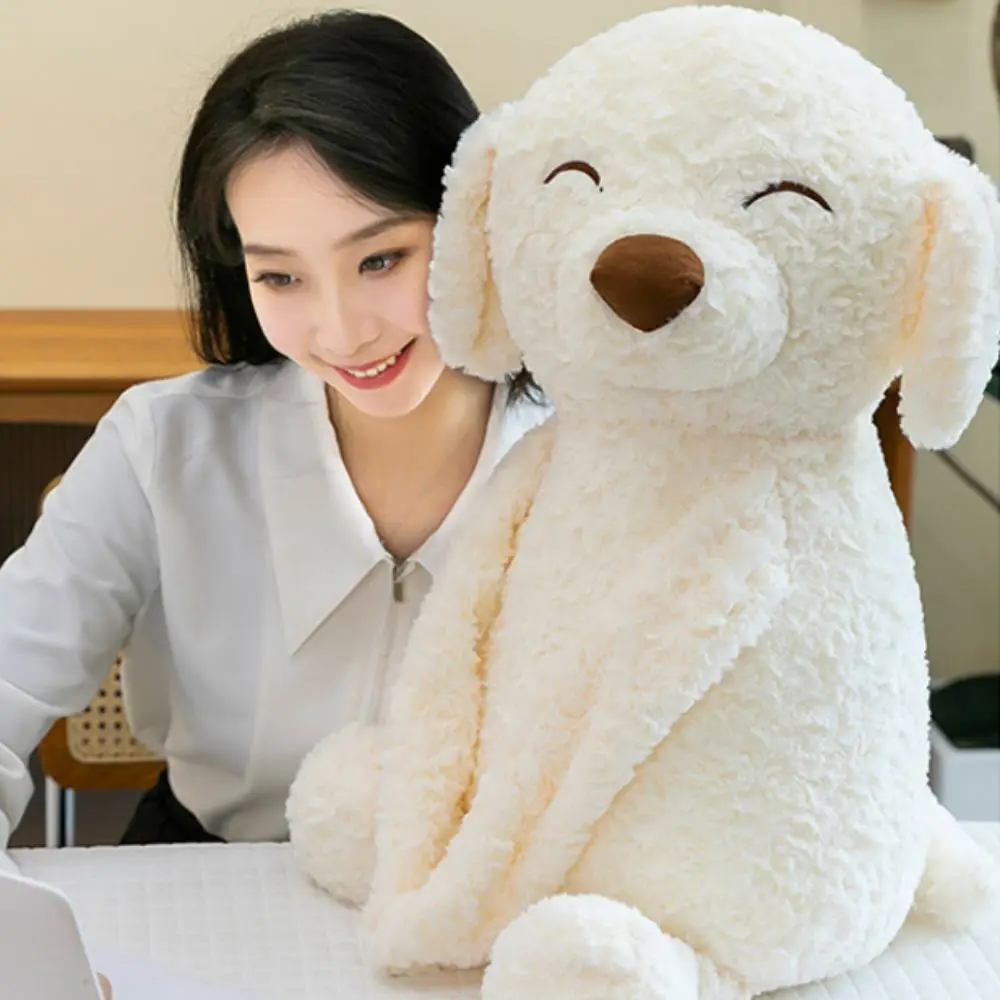 

Подушка для сна, мягкая игрушка, имитация собаки, улыбка, коричнево-белые животные, куклы-щенок, каваи, мягкие куклы-собаки