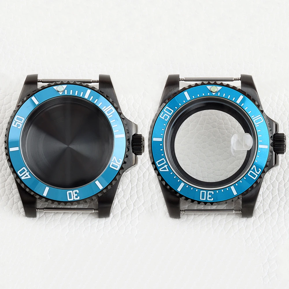 

40mm NH35 Watch Case Sapphire Glass Ice Blue Ceramic Bezel Stainless Steel for NH34 NH35 NH36 NH38 Movement SUB GMT 28.5mm Dial