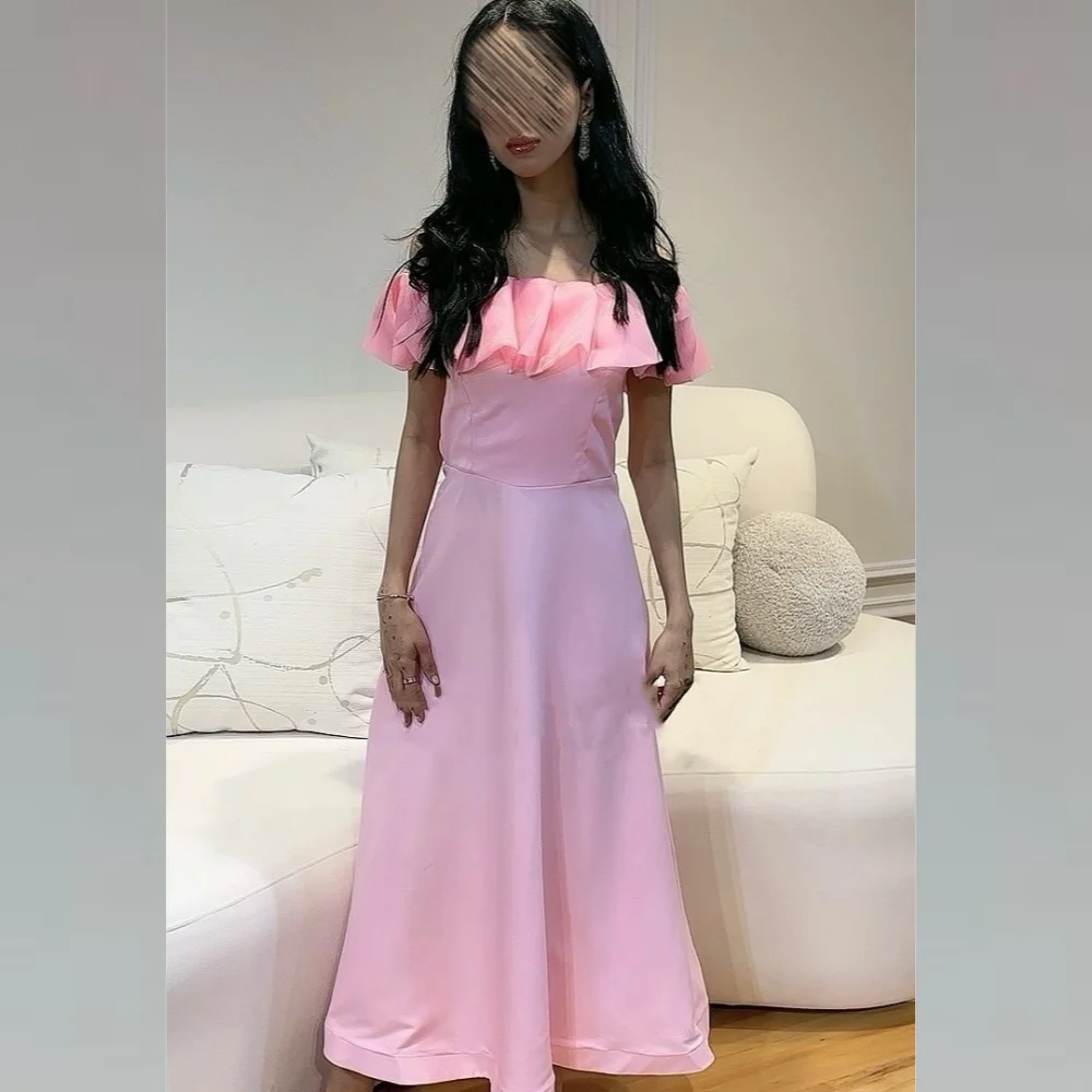 

Jiayigong Sparkle Exquisite Evening Jersey Draped Pleat Ruched A-line Off-the-shoulder Bespoke Occasion Gown Midi Dresses