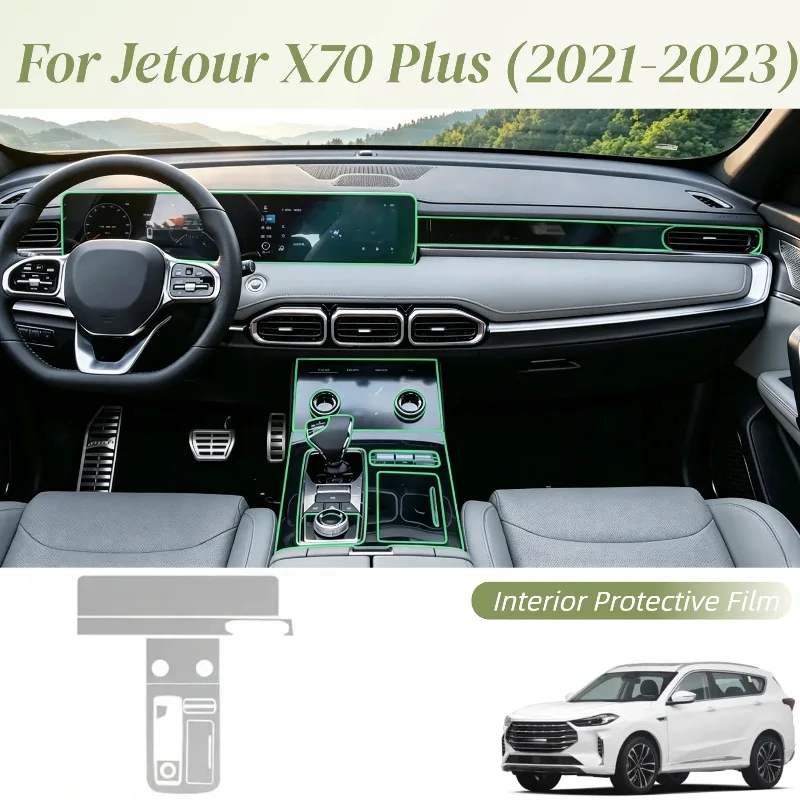 For Jetour X70 Plus 2021 2022 2023 TPU Car Navigation Screen Film Gearbox Protective Sticker Anti-scratch Interior Accessories