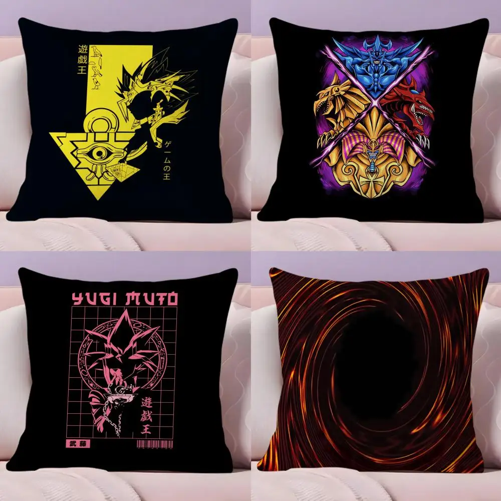 Y-YuGiOh S-Stickers Cushion Cover Short Plush Double-Sided P