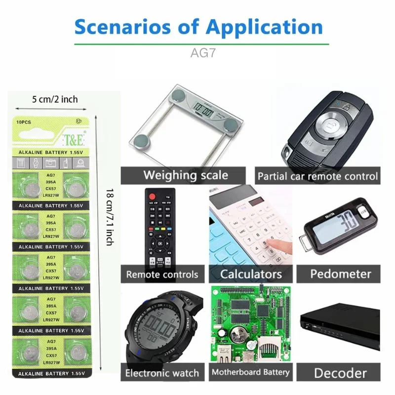 

AG7 LR927W LR57 G7A KA57 LR926 D195 Watch Battery 1.55V 395A Toy Card Remote Control Button Electroni LED Light Batteries for