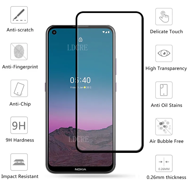 4-in-1 For Nokia 5.4 Glass For Nokia 5.4 Tempered Glass Screen Protector Protective Camera Film For Nokia 3.4 5.3 5.4 Lens Glass