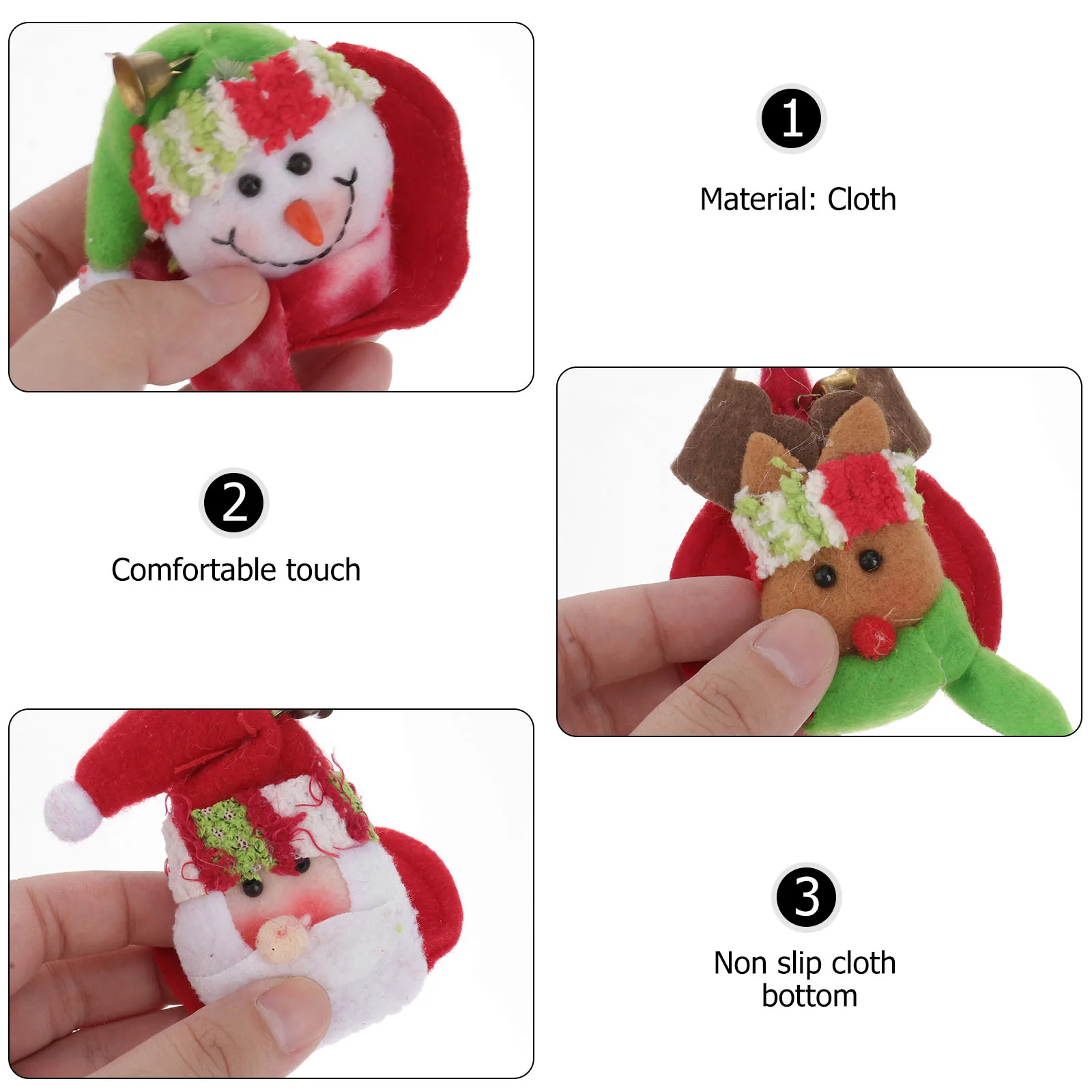 

3pcs Christmas Red Wine Glass Coaster Cloth Cup Mat Anti Slip Table Placemat Drink Coaster Christmas Themed Decoration Home
