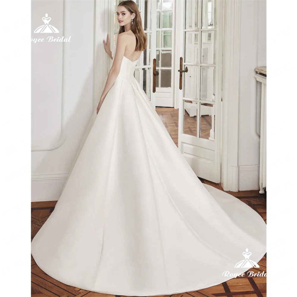 Roycebridal träger los eine Linie Brautkleid 2025 Satin Gericht Zug Brautkleid vestidos de noviarobe de mariéevestidos de boda p