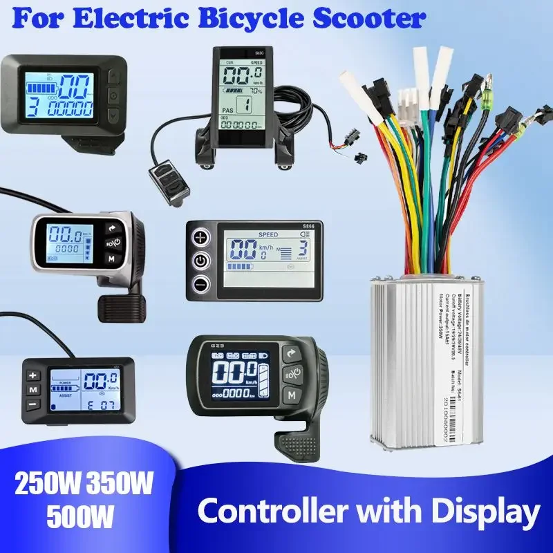 

Electric Bike Controller Kit 36V 48V 350W 500W Brushless Controller with LCD Display for Ebike Electric Scooter Accessories