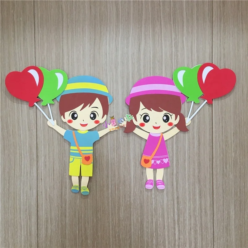 3D cartoon characters for children boys and girls wall stickers blackboard decoration materials for kindergarten classrooms