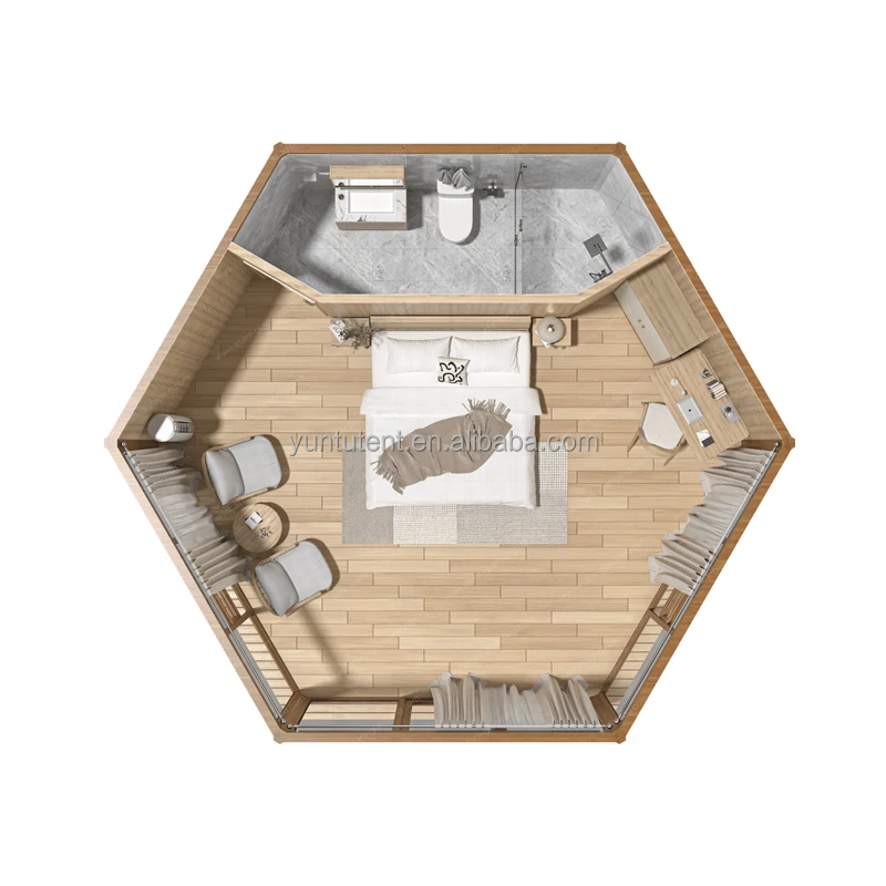 Outdoor Glass Hotel Glamping Safari Tent With Bathroom For Eco Resort Tented Lodge