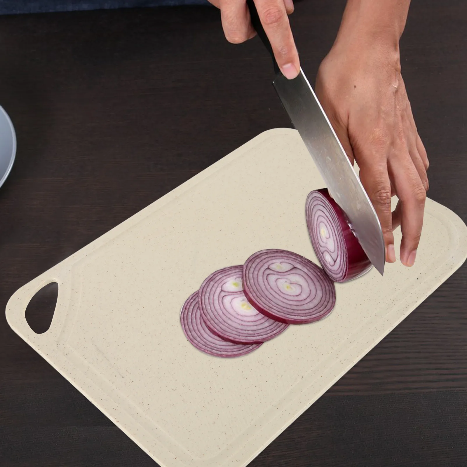 1Pcs Home Cutting Board with Hanging Design Sturdy Non-Slip Surface for Daily Cooking Easy Storage Chopping Block Kitchen