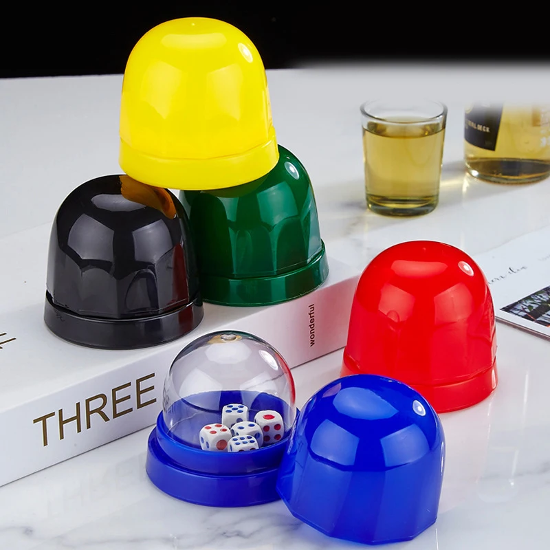 1 Set Hand Cranked Dices Thick Dice Cup Roller Dices Drinking And Entertainment Swindle Cup With 5 Dices For KTV Pub Bar