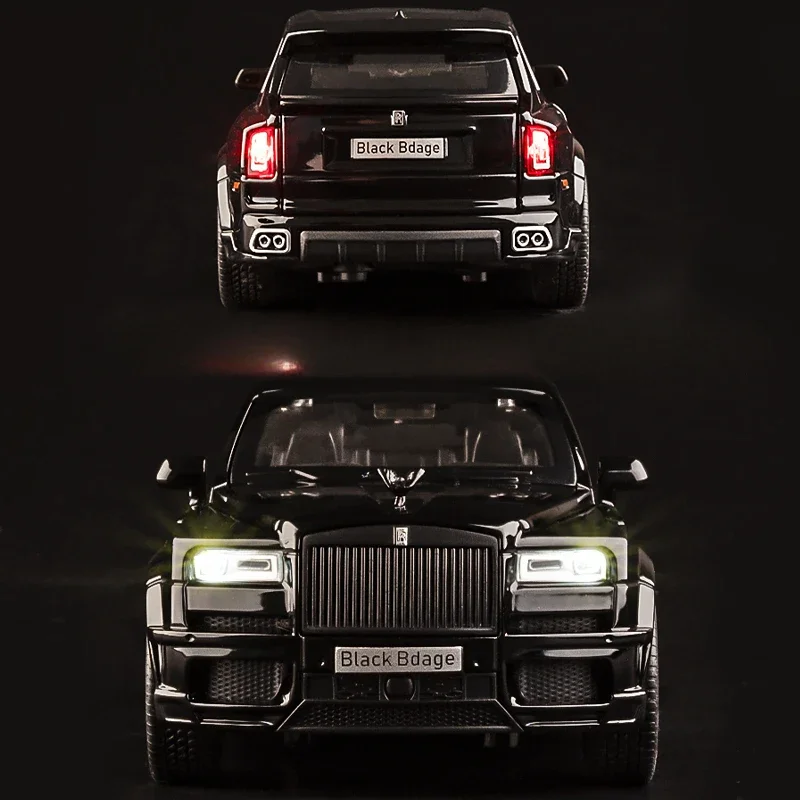 Remorque l'inventaire Rolls Royce Cullinan en alliage moulé sous pression pour garçons, ensemble de montres, modèle 1:32, voiture de collection, considérant le pneu en métal, jouet de voiture