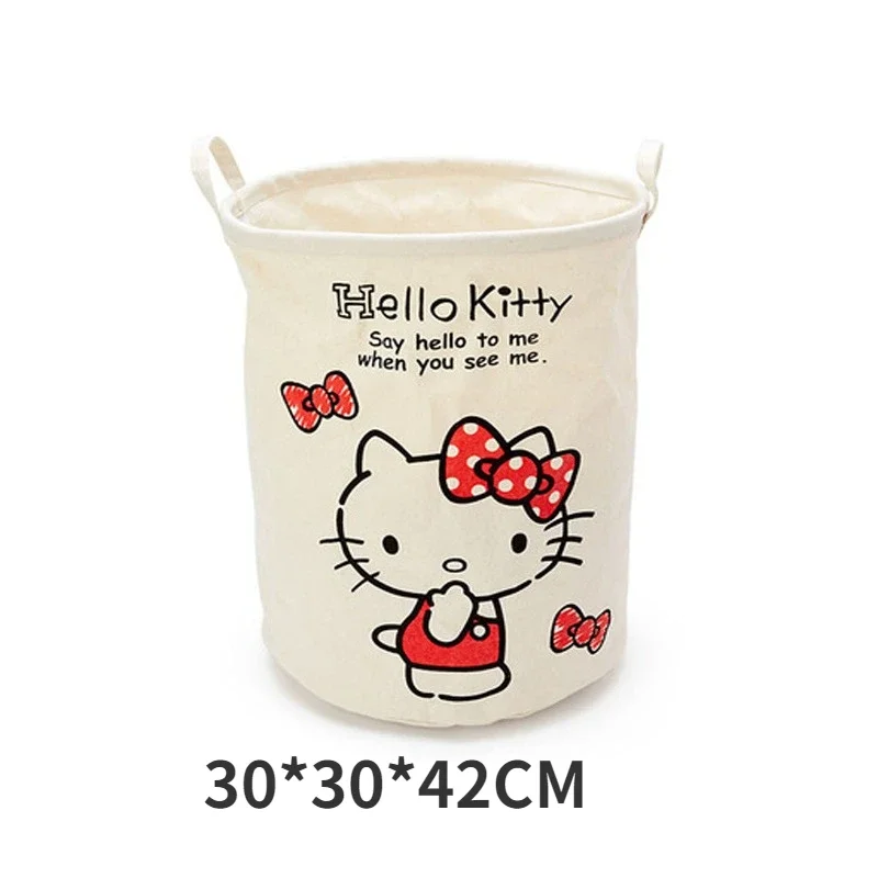 Sanrio Hello Kitty cestino portaoggetti da tavolo giocattoli Melody tessuto pieghevole di grande capacità Ins secchio portaoggetti per la casa