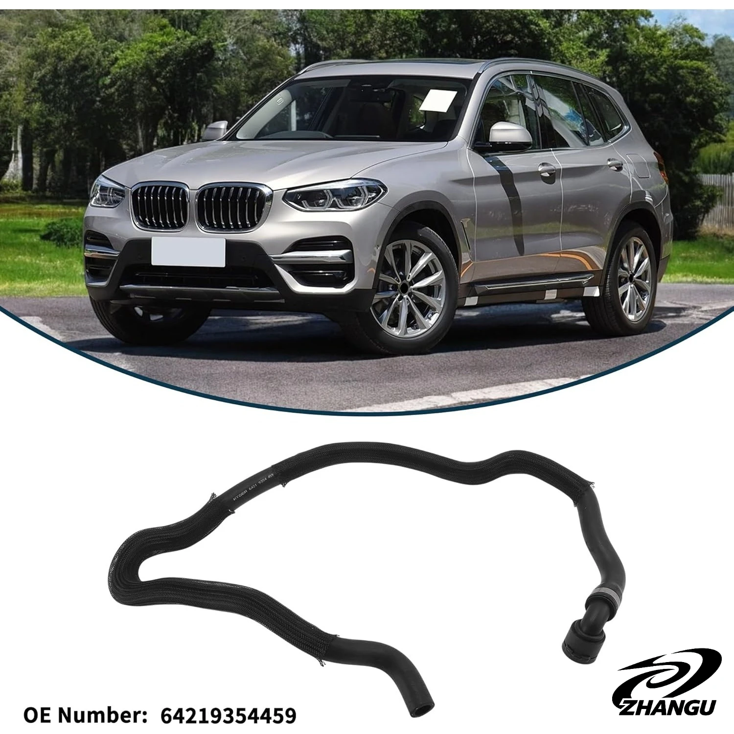 

For 2018-2019 BMW G01 X3 G02 X4 2.0L L4 HVAC Heater Hose Radiator Outlet Pipe Rubber Black 64219354459