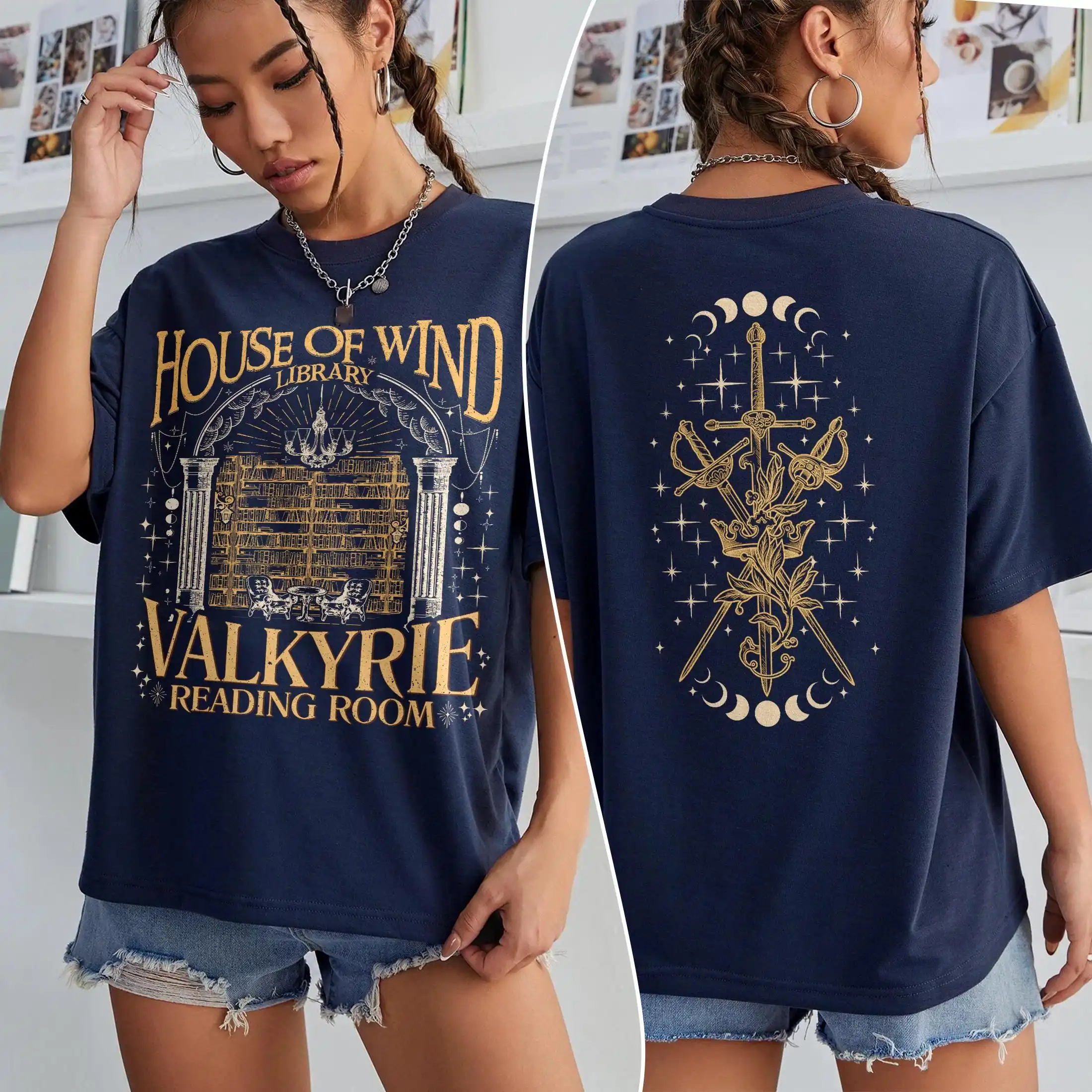ACOTAR House of Wind Library T-shirt, Valkyrie Reading Room T Shirt, Splintered Harmony, Shirts for Acotar Fans, SJM Merch Tee