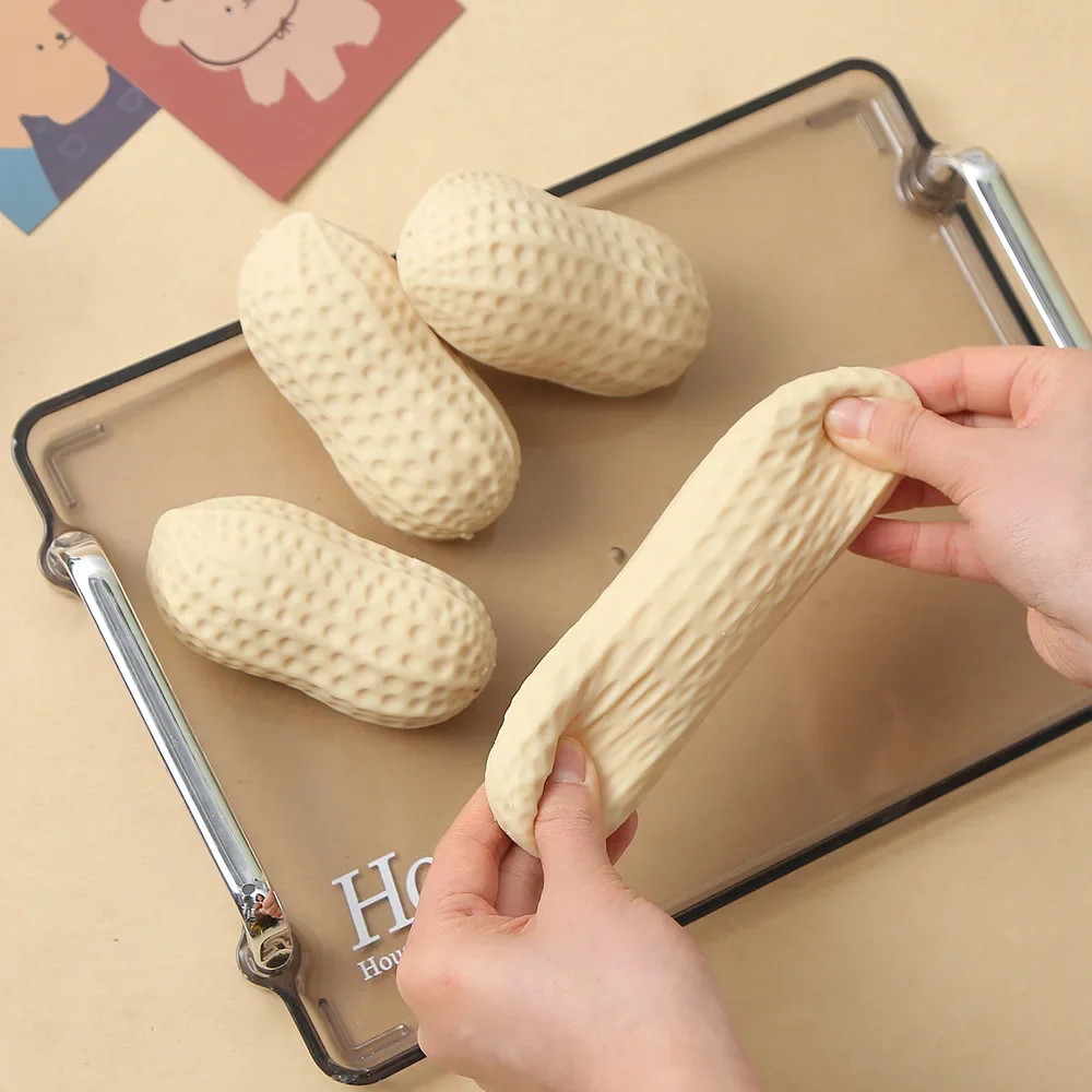 Realistic Peanut Squeeze Toys TPR Slow-Rebound Flour Peanut April Fools' Day Adult Stress Relief Hand-Squeezed Toy Ball