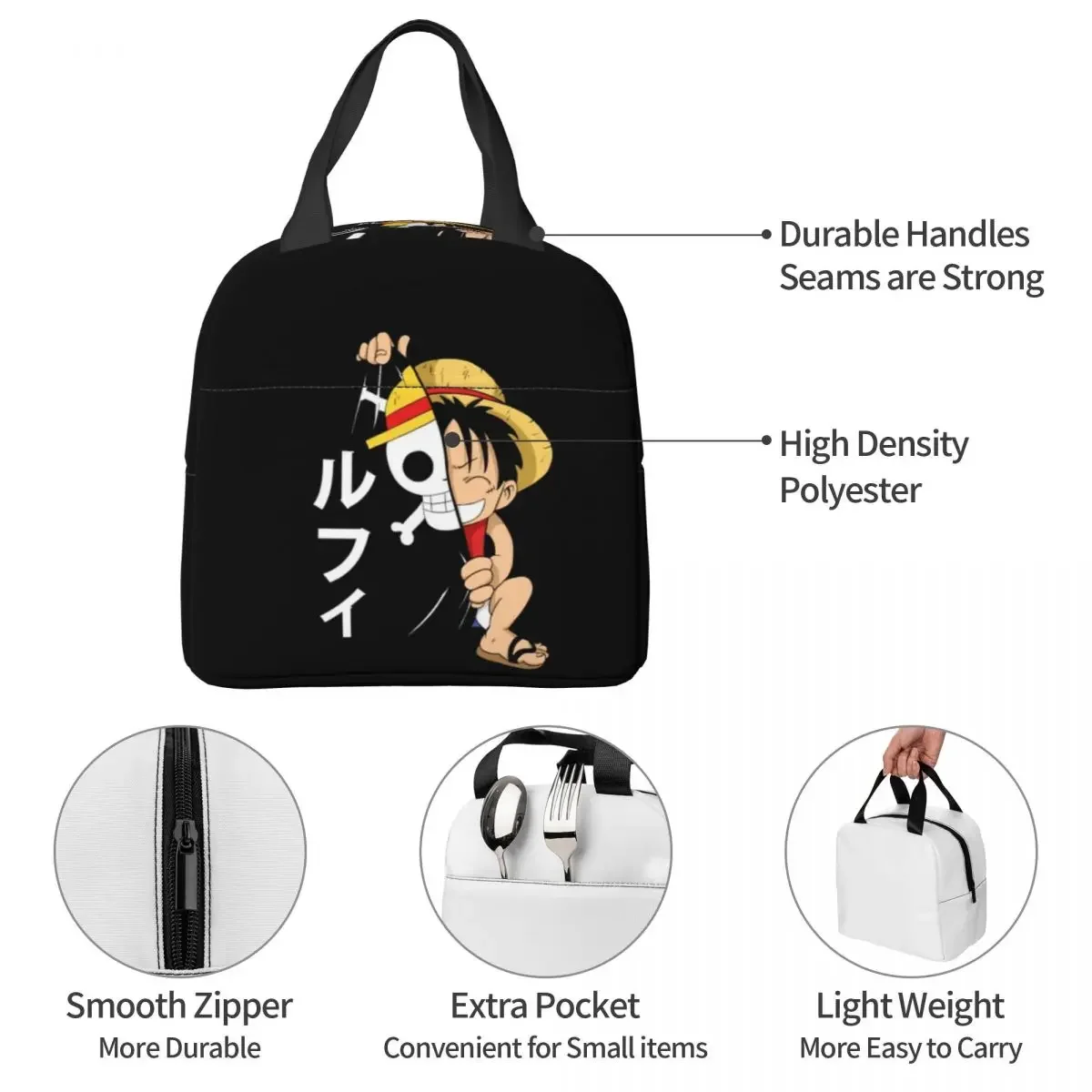 Onee Piece Insulated Lunch Bags Waterproof Picnic Bags Thermal Cooler Lunch Box Lunch Tote for Woman Work Kids School