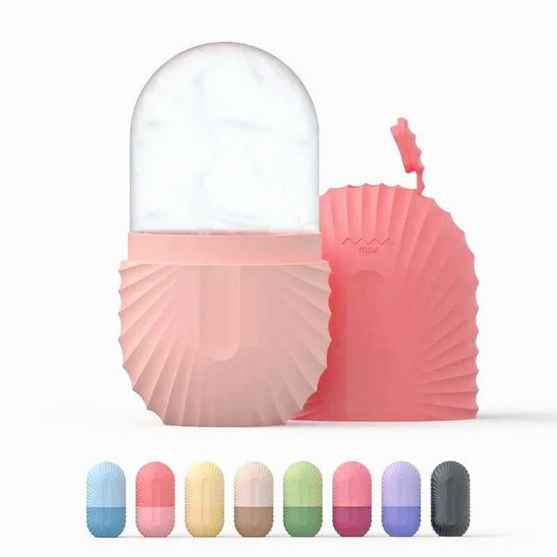 Food Grade Silicone Facial Ice Roller, Eco-Friendly Ice Cube Face Roller for Pore Tightening, Skin Brightening and Reducing Puffiness, Reusable Skincare Ice Mold for Home Use