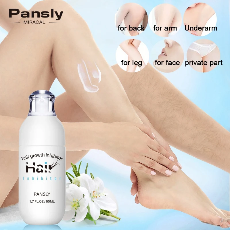 2X PANSLY Hair Growth Inhibitor Facial Removal Cream Spray Beard Bikini Intimate Face Legs Body Armpit Painless 50Ml