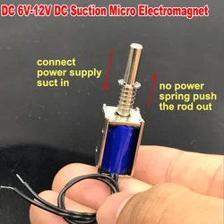 DC 5V-12V 6V Mini DC Solenoid Electromagnet Push Pull Suction Type Micro Electric Magnet For Household Appliances Spring Magnet