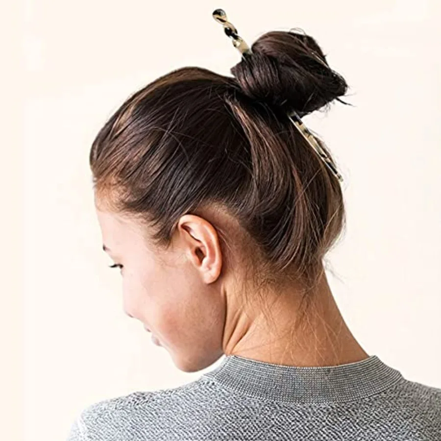 6 حزمة خلات الشعر العصي ليوبارد مطبوعة الشعر عيدان السلحفاة قذيفة دبوس الشعر عيدان مشبك شعر تصفيف دبوس اكسسوارات