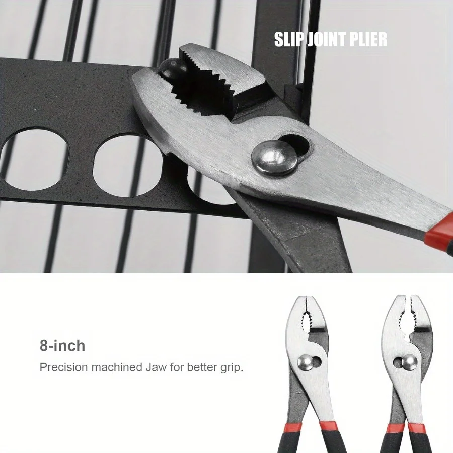 

Precision Basics Pliers Set 8 Inch Slip Joint Needle Nose Lineman Diagonal Pliers for DIY Construction Home Garden Maintenance