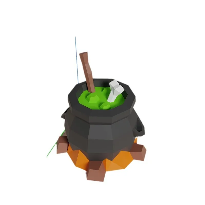 DIY Heksenketel Papieren Model - Halloween Festival Scène Desktop Ornament, Leuke Puzzel Handwerk voor Hobby & Home Decor