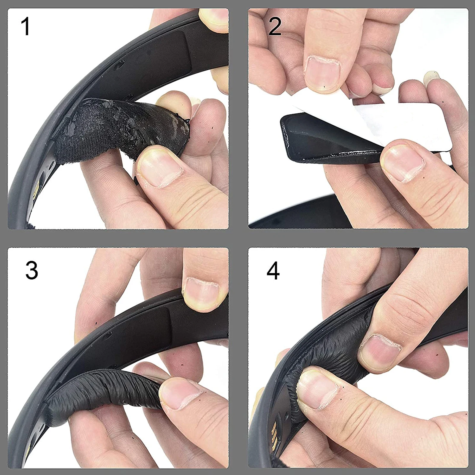 

2Pcs Earphone Protector Smooth Headset Headband Pads Black Compatible for Sennheiser Rs160 Rs170 Rs180 Lightweight Impact