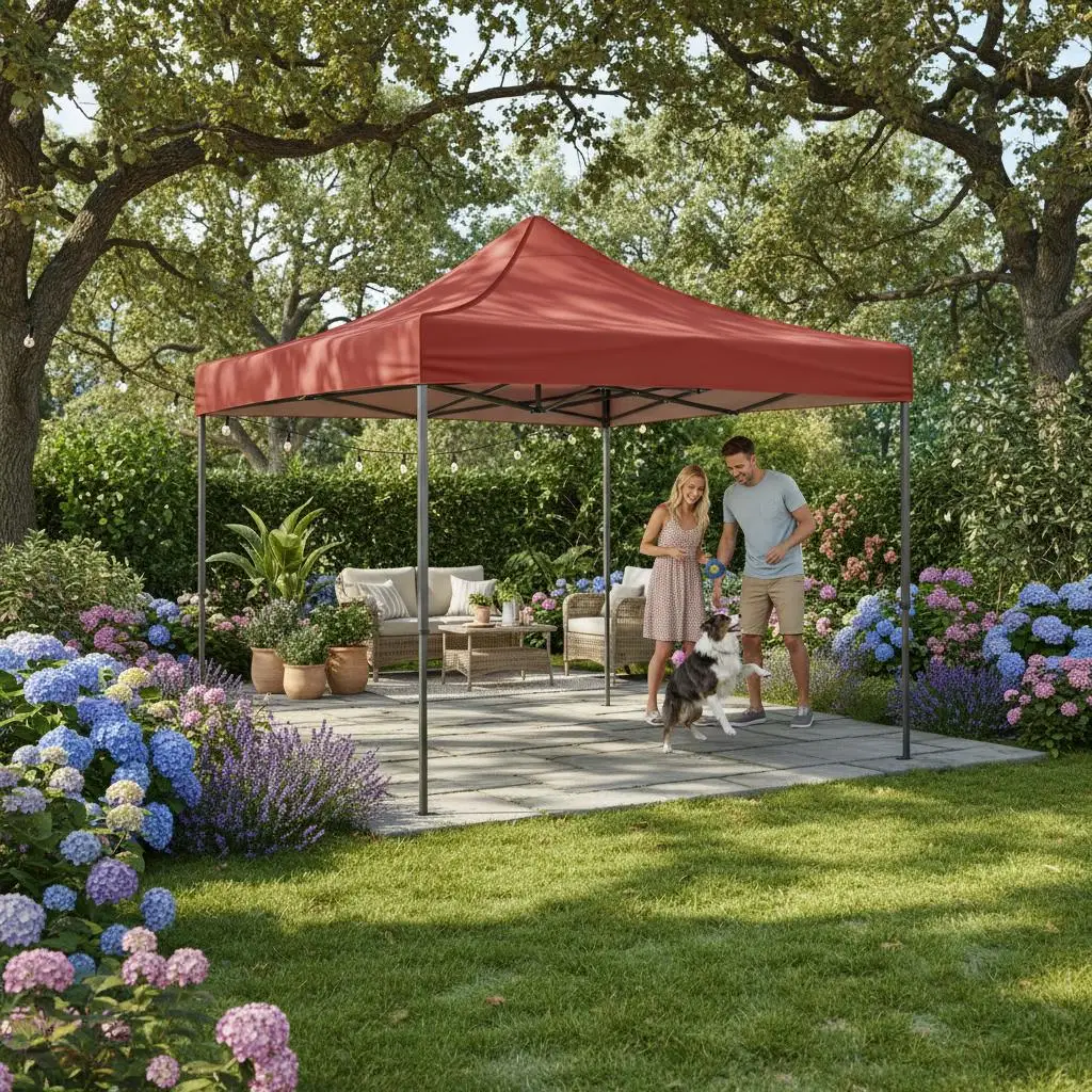 Toit de tente de réception 3x3 m Terracotta 270 g/m² – Housse de remplacement pour gazebo et pavillon