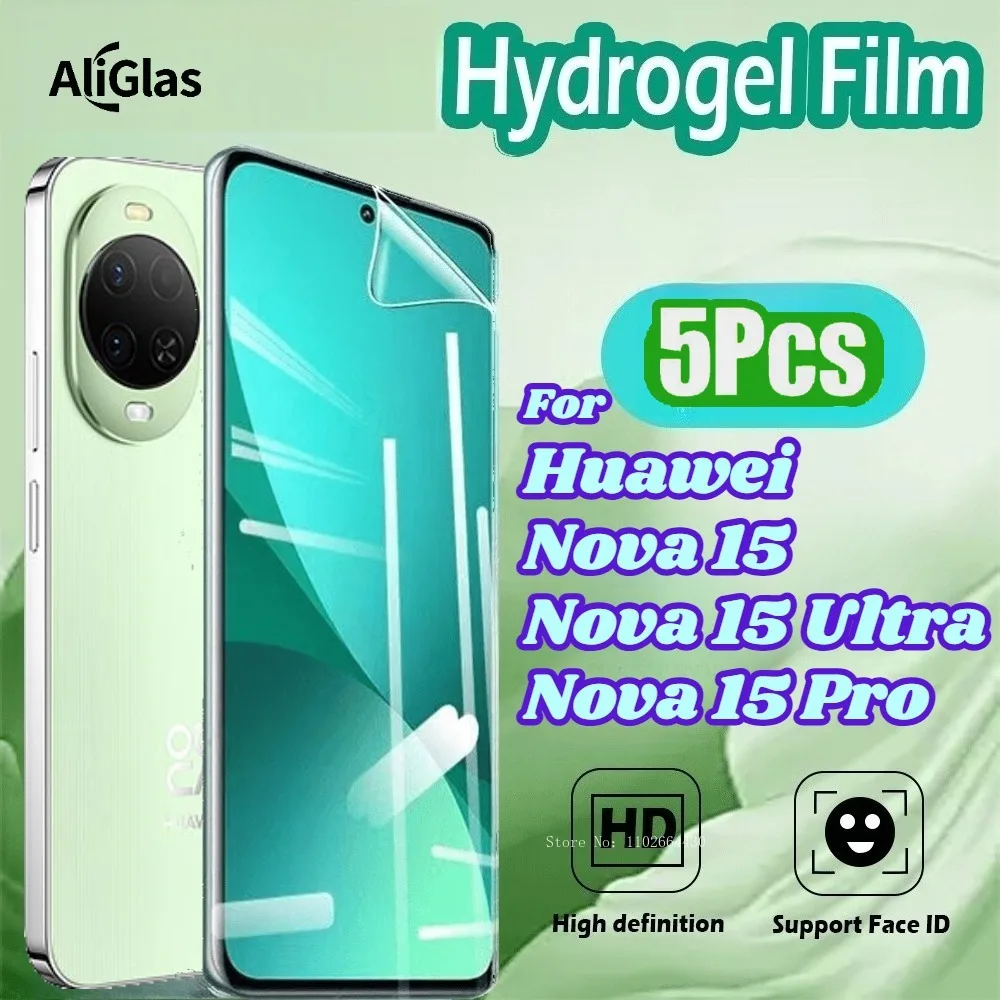 

5 Pcs for Huawei Nova 15 Series Soft TPU Hydrogel Film For Huawei Nova 15 Ultra Screen Protector HD Clear For Huawei Nova 15 Pro